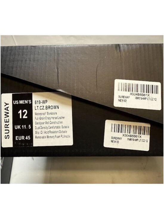 Sureway Mens Moc Toe Waterproof Work Boots Light Brown Size 12 NEW main image 6